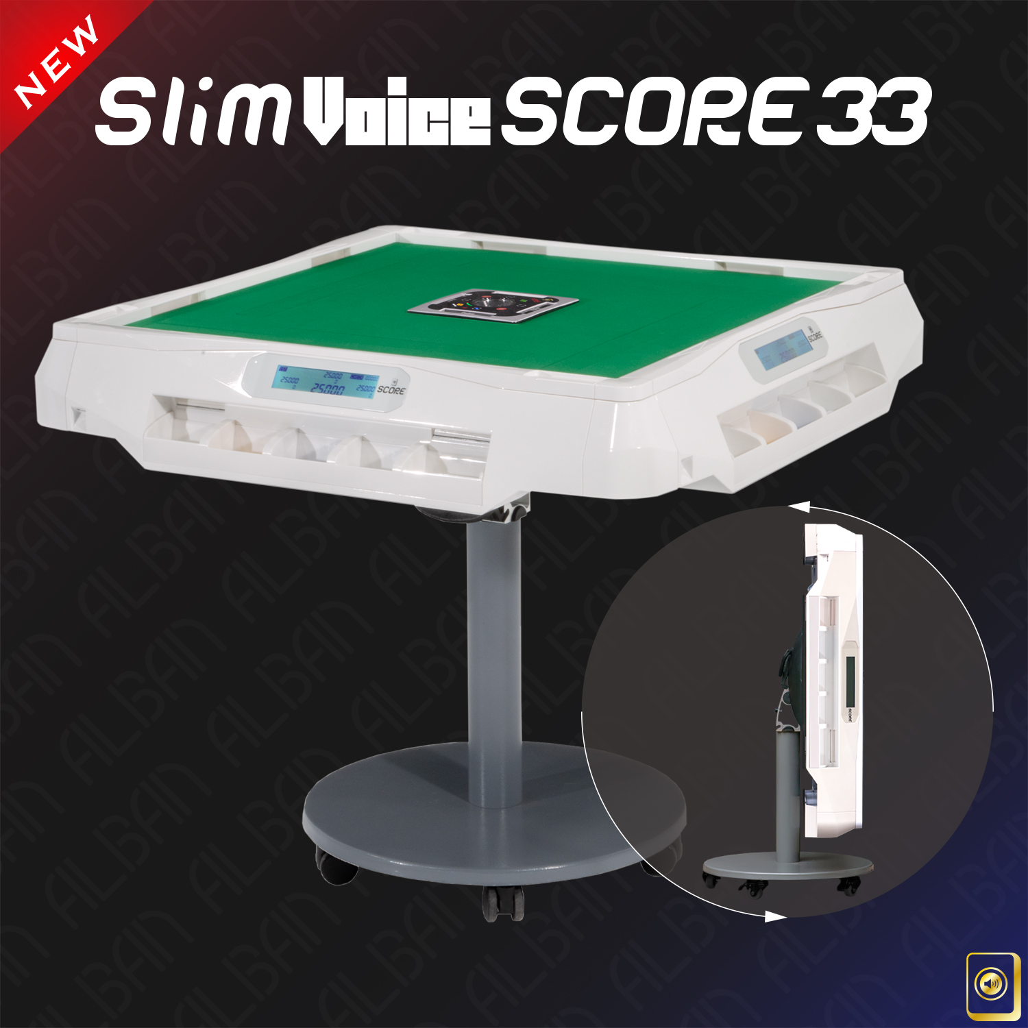 アルバン「スリムヴォイススコア３３ / Slim Voice SCORE 33」【折りたたみ・移動式脚】ホワイト