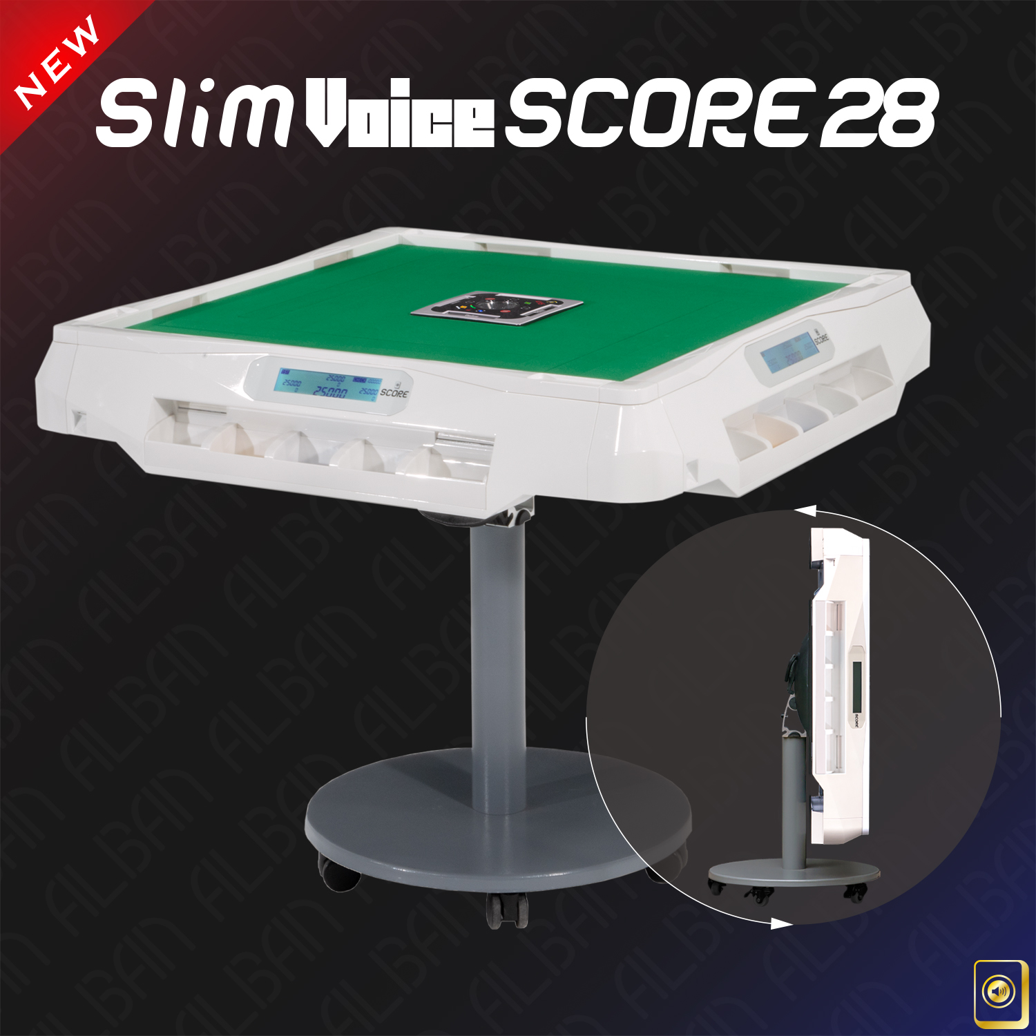 アルバン「スリムヴォイススコア２８ / Slim Voice SCORE 28」【折りたたみ・移動式脚】ホワイト