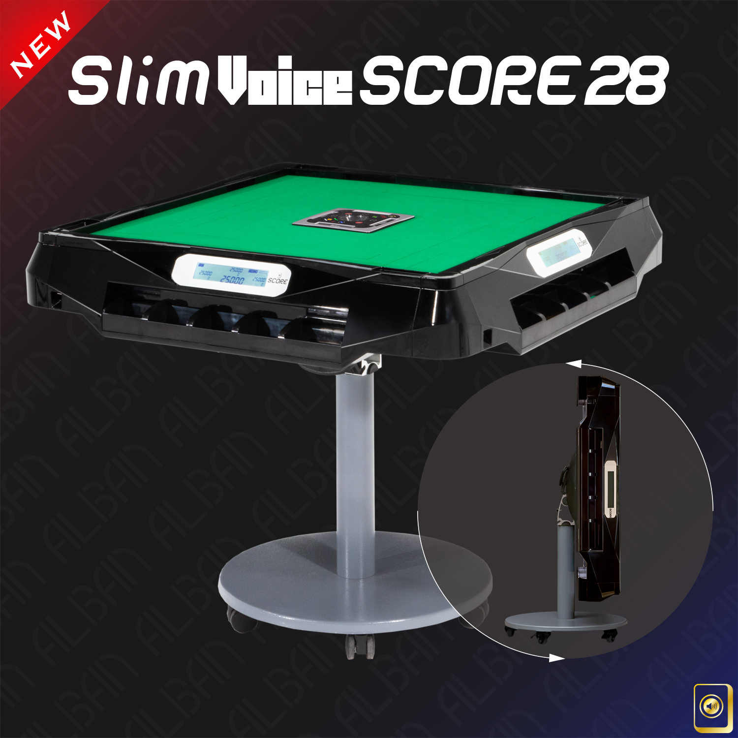 アルバン「スリムヴォイススコア２８ / Slim Voice SCORE 28」【折りたたみ・移動式脚】ブラック